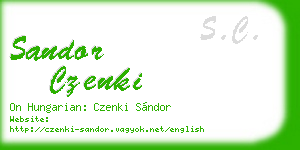 sandor czenki business card