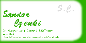 sandor czenki business card